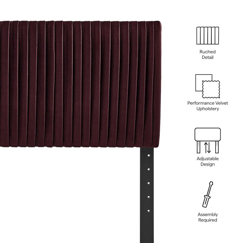 Eloise Stain-Resistant Performance Velvet Twin Headboard image number 1
