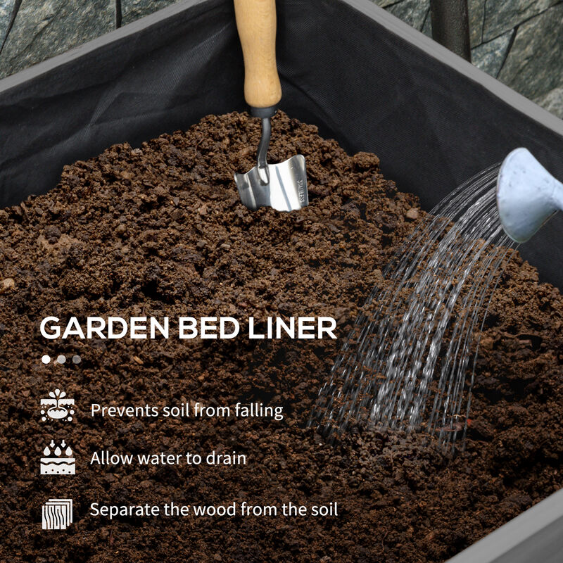 Hivvago Large Wooden Elevated Garden Planter with Drain Holes image number 4