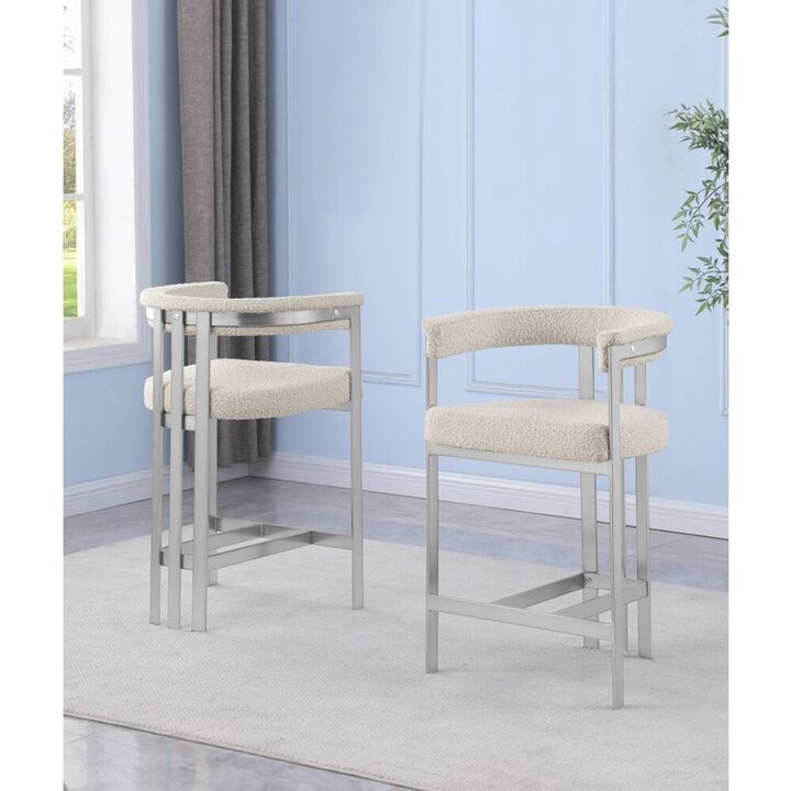 Best Quality Furniture Glam gatsby Cream counter height chairs- Set of 2