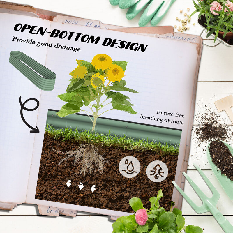Hivvago Raised Metal Garden Bed with Safety Edges image number 4