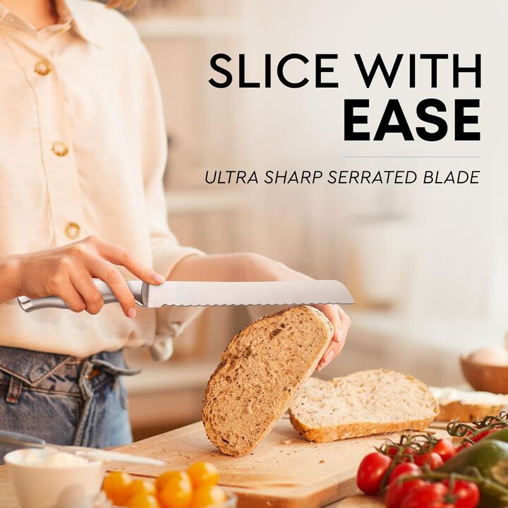 Blade Serrated Bread Knife - Ultra-Sharp & Durable