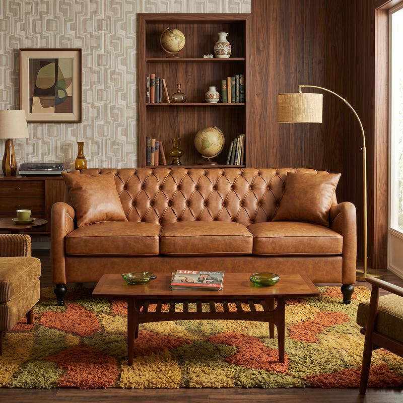 Zutung PU Leather 3‑Seater Sofa image number 2