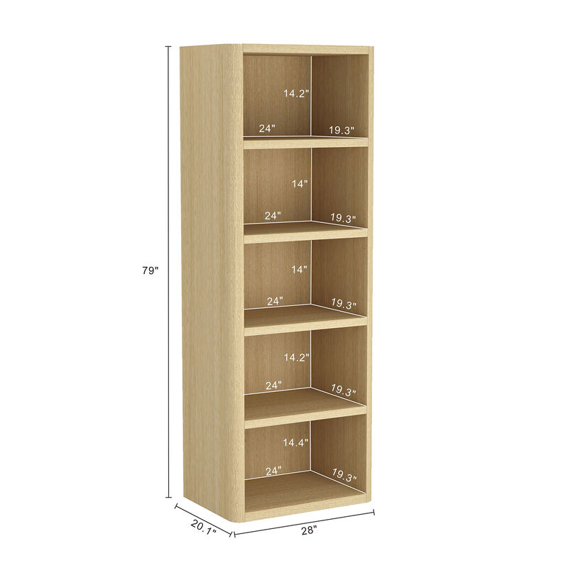 Rivington Neutral Open Bookcase (Set of 2)