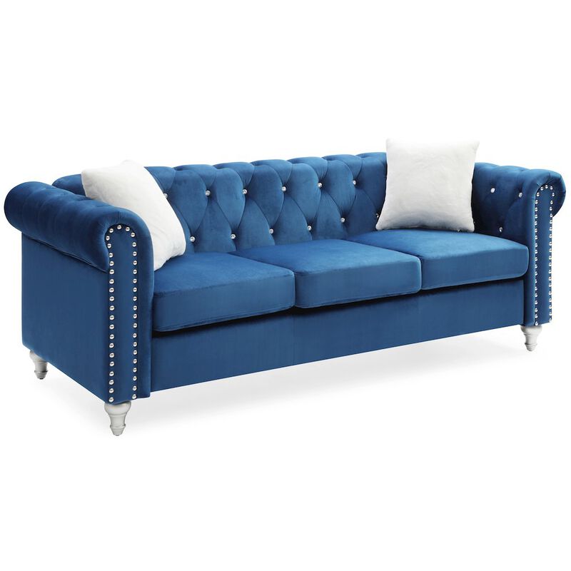 Glory Furniture Raisa Sofa in Navy Blue Color image number 0