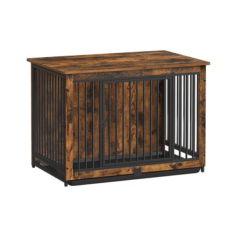 Metal Dog Crate for Indoor Use &ndash; Secure Kennel for Dogs Up to 70 lb with Dual Doors and Tray image number 0