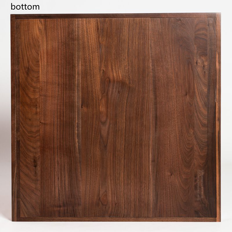 KINWELL Square Black Walnut Wood Serving Tray Ottoman Tray with Handles image number 6