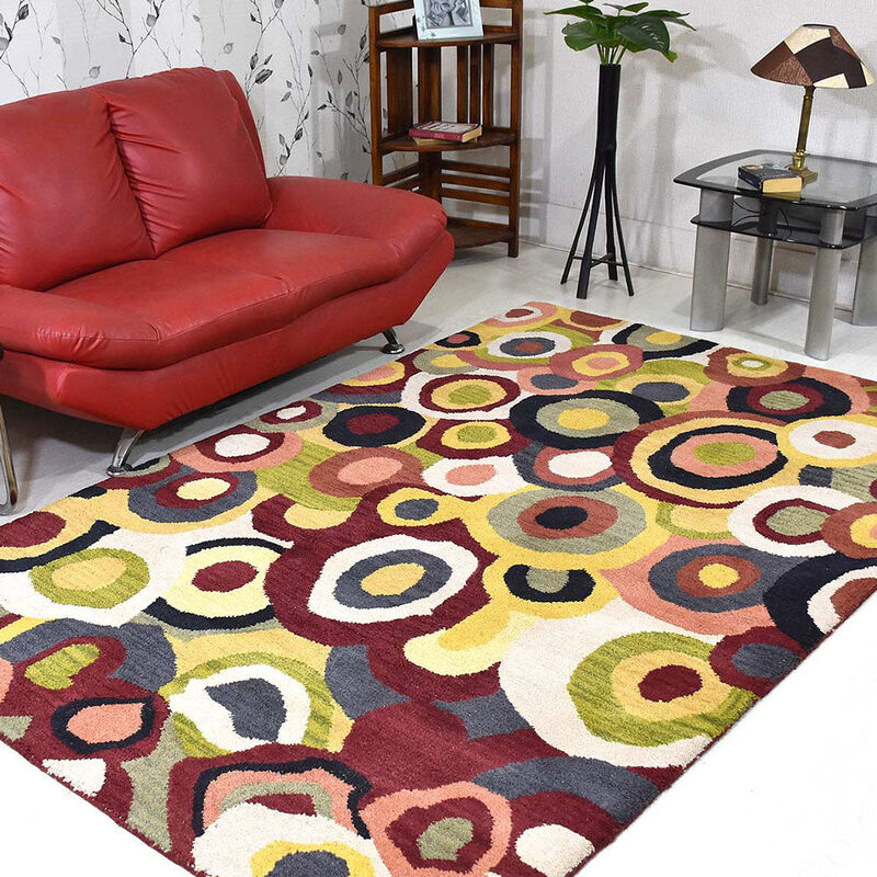 RUGSOTIC CARPETS HAND TUFTED WOOL ECO-FRIENDLY AREA RUGS - Contemporary Modern Design, High Pile Handmade Area Rugs for Living Room, Bed Room (K11125) image number 1