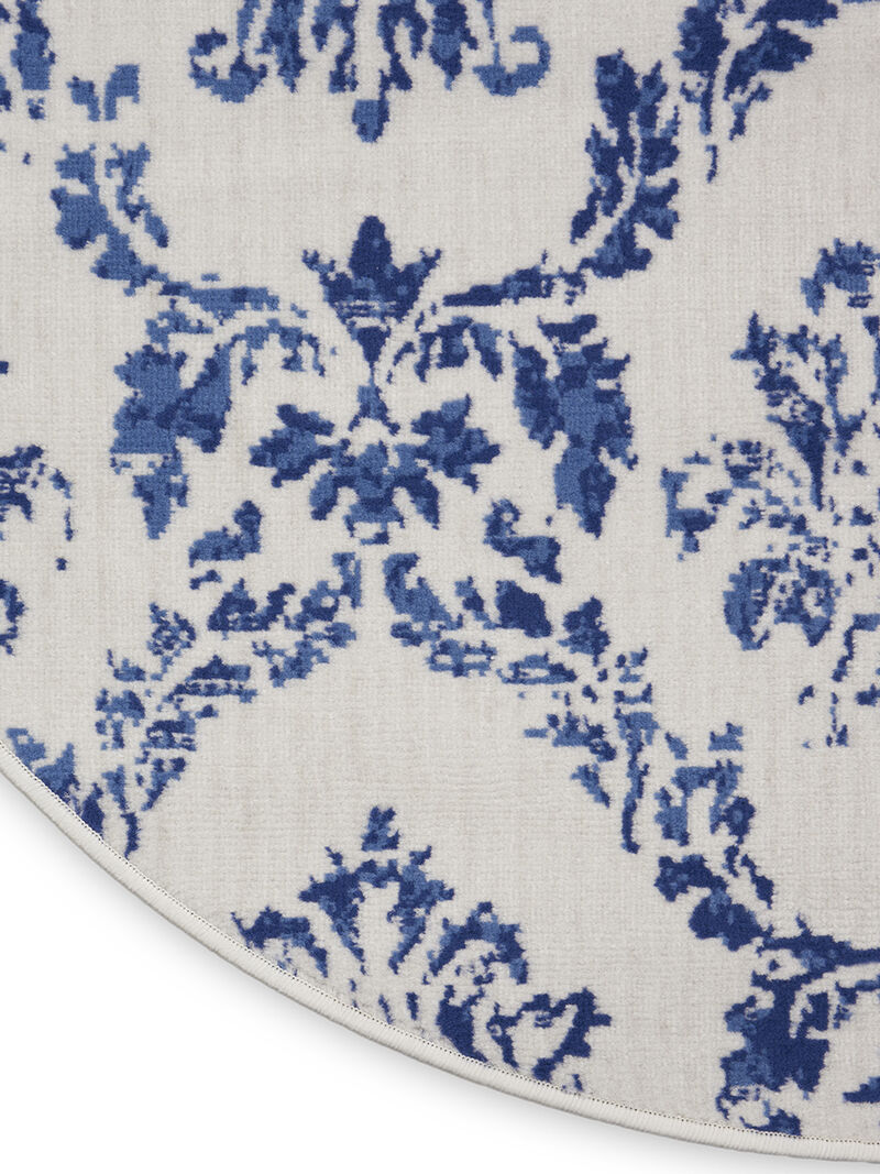 Whimsicle WHS01 Ivory/Navy 5' x Round Rug