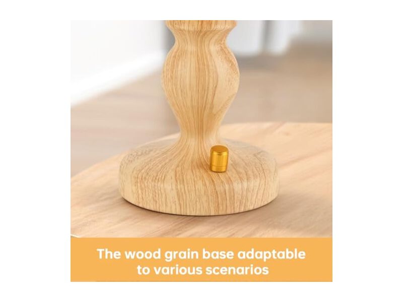 Wood Rattan Nightstand Lamp For Bedroom Nightstand Bedside Bulbs Included image number 3