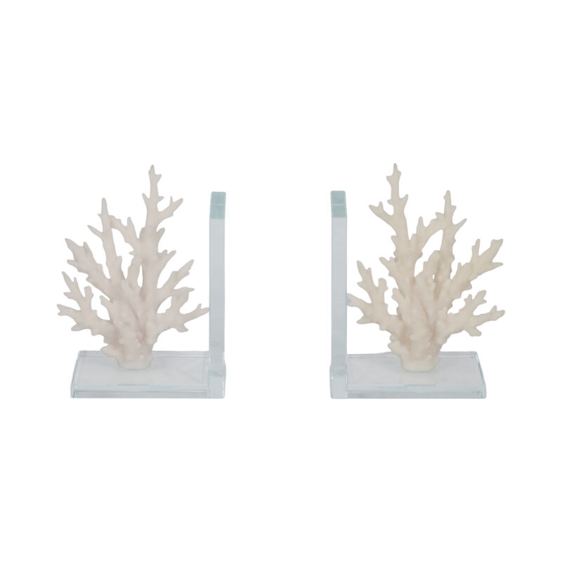 S/2 7" Coral On Glass Bookends image number 0
