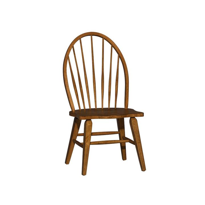 Liberty Furniture Hearthstone Ridge Windsor Back Side Chair in Tobacco