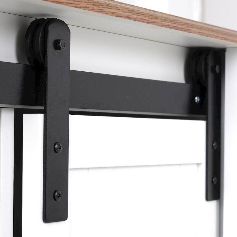 American Furniture Classics Countryside Barn Door Buffet with Two Sliding Barn Doors and Three Drawers