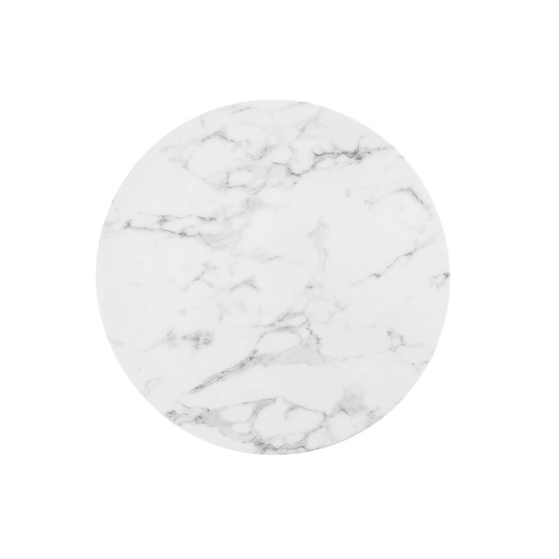 Modway - Lippa 28" Round Artificial Marble Dining Table Gold White image number 2