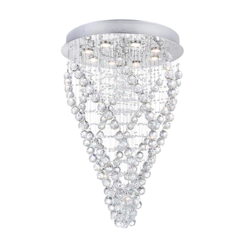 CWI Lighting Twister 8 Light Flush Mount With Chrome Finish