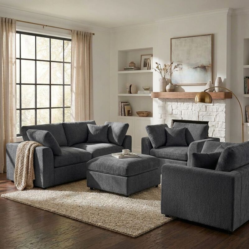 Hubsam U-Style 4-Piece Sofa Set image number 3