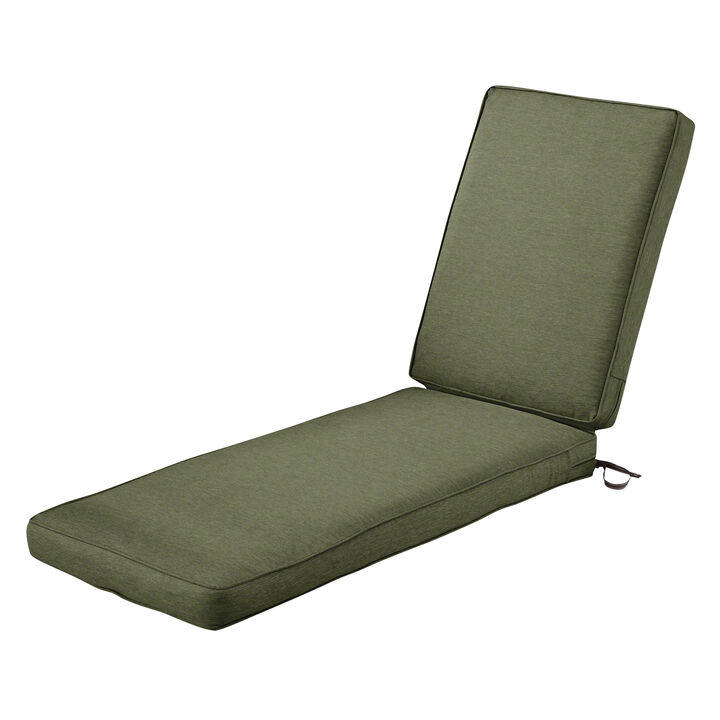 Classic Accessories Montlake FadeSafe Water-Resistant 80 x 26 x 3 Inch Outdoor Chaise Lounge Cushion, Patio Furniture Cushion, Heather Fern Green, Chaise Lounge Cushions Outdoor, Lounge Chair Cushion
