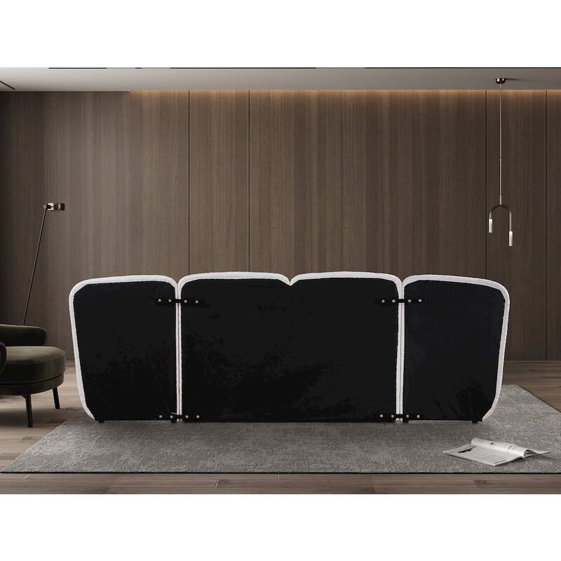 Meridian Furniture Shiloh Cream Boucle Fabric King Bed