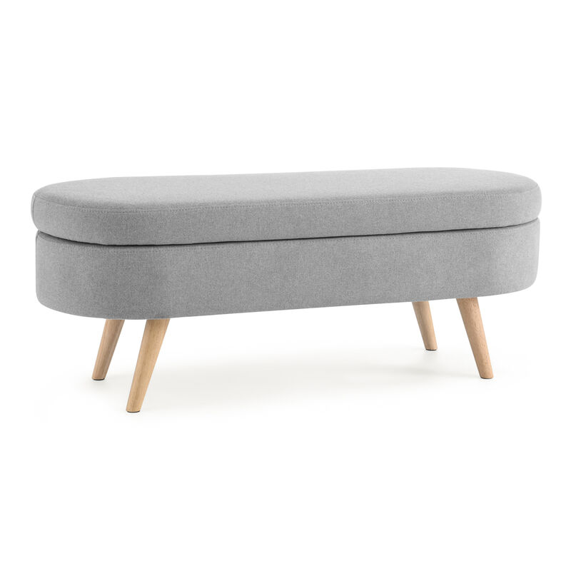 Streamdale Ottoman Oval Storage Bench, Rubberwood Legs image number 7