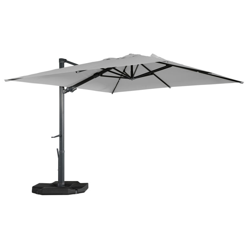 MONDAWE 13ft Square Cantilever Patio Umbrella with Tilt and Based for Outdoor Shade
