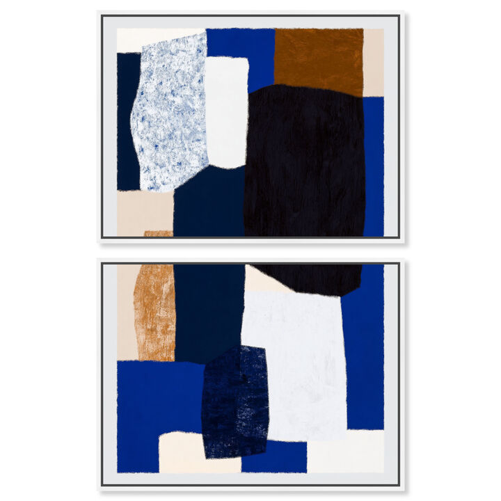 Deep Navy Abstract Canvas Print by Art Remedy