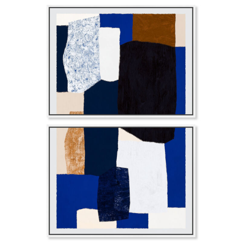 Deep Navy Abstract Canvas Print by Art Remedy image number 0