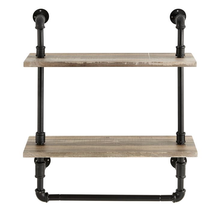 Olivia Double Shelf Unit with Towel Rod