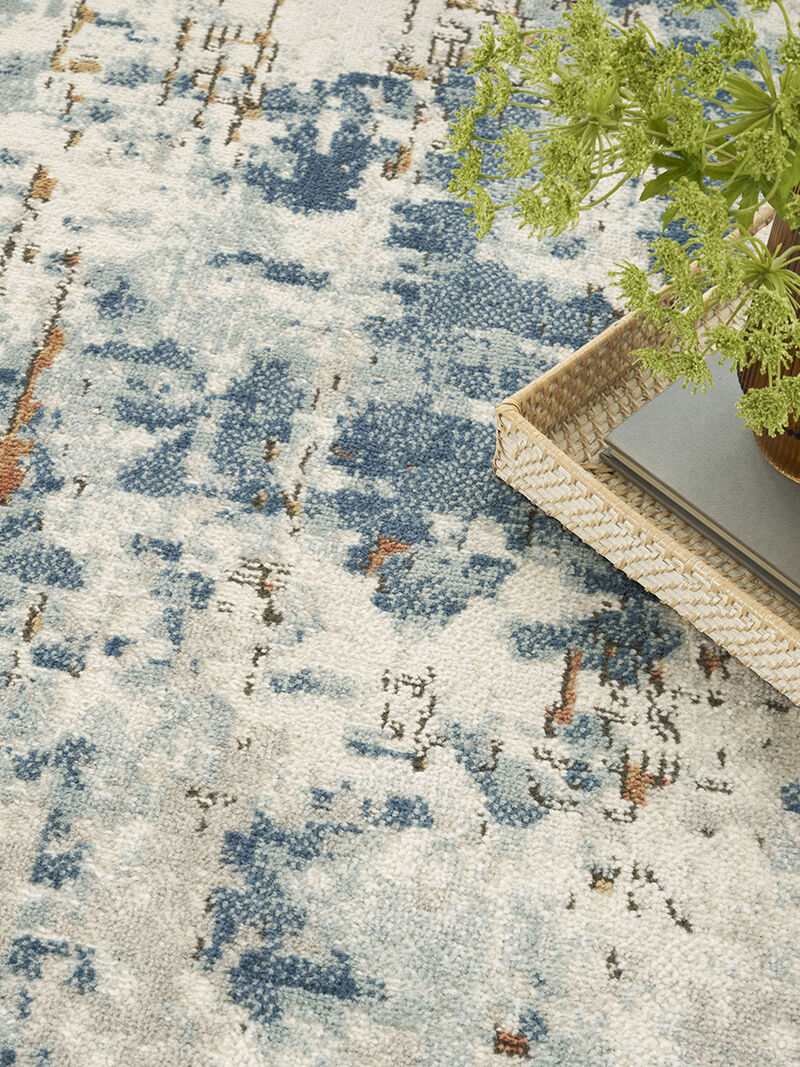 Quarry QUA01 Biege/Blue/Rust 3'9" x 5'9" Rug