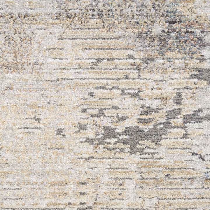 HomeRoots Abstract Area Rug With Fringe