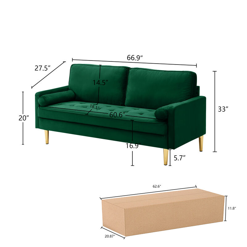 Rufpen Minimalist Velvet Loveseat image number 6