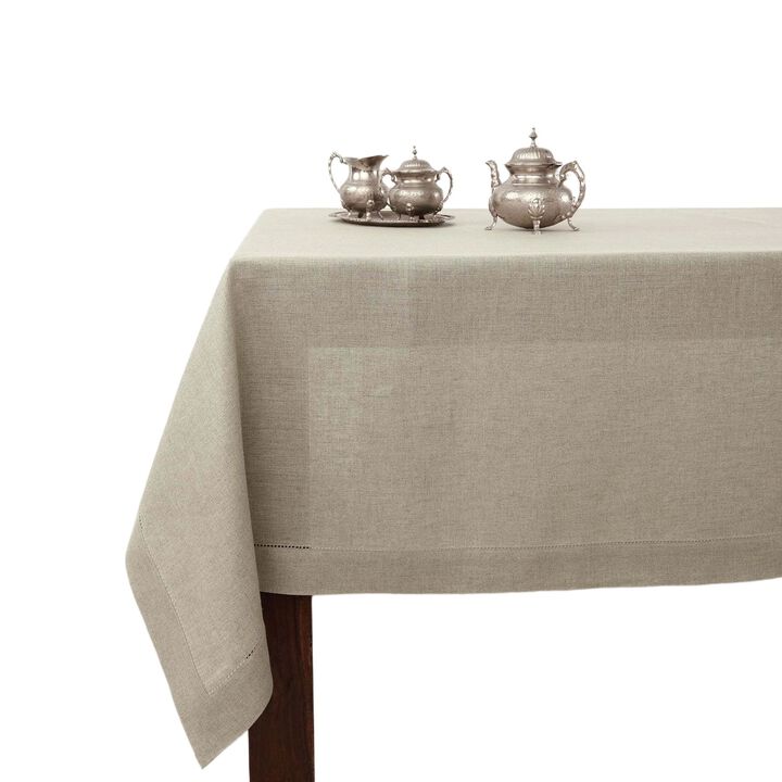 Solino Home 100% Pure Linen Tablecloth - Classic Hemstitch