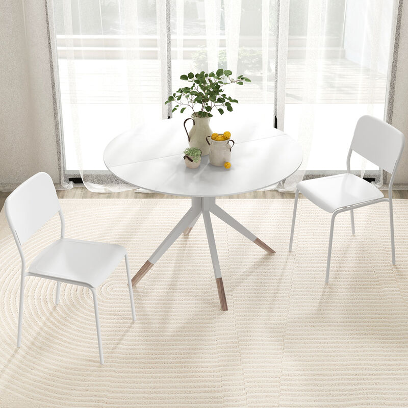 Modern Dining Chairs Set of 4 with Tilted Backrest and Sturdy Metal Legs