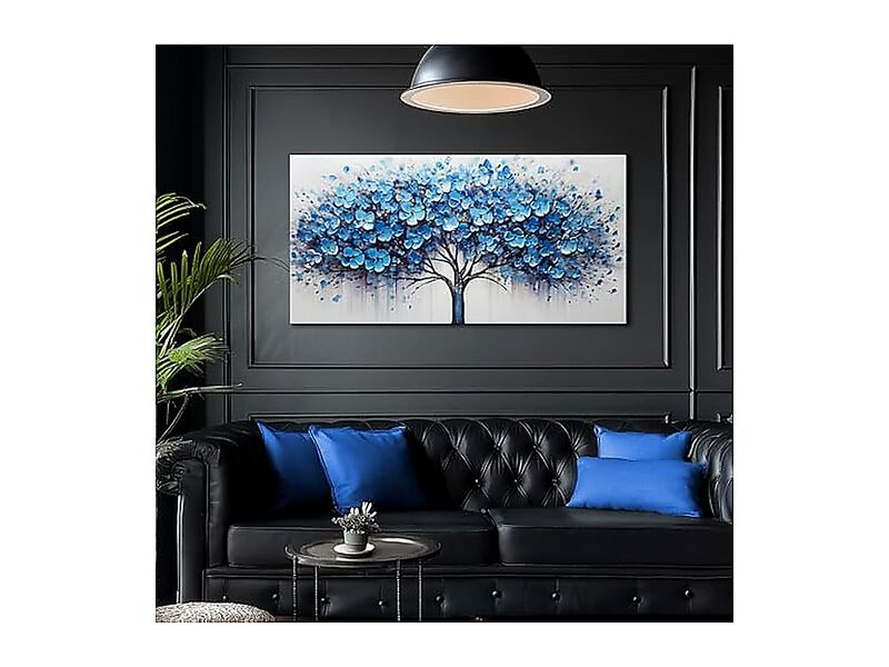 Tree Life Wall Art Bedroom Blue Decor Living Room 20 X 40 Inch image number 3