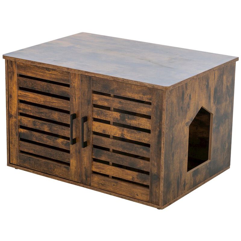 TRIXIE XL Farmhouse Litter Box Enclosure, Hidden Litter Box Cabinet or End Table image number 0