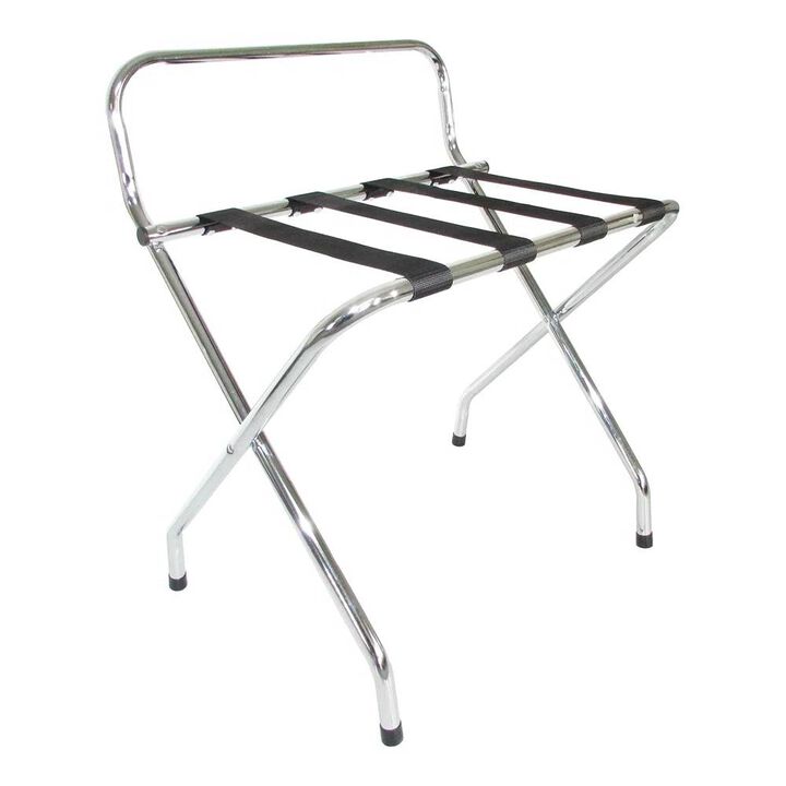 High Back Metal Folding Luggage Rack for Bedroom or Hotel Use