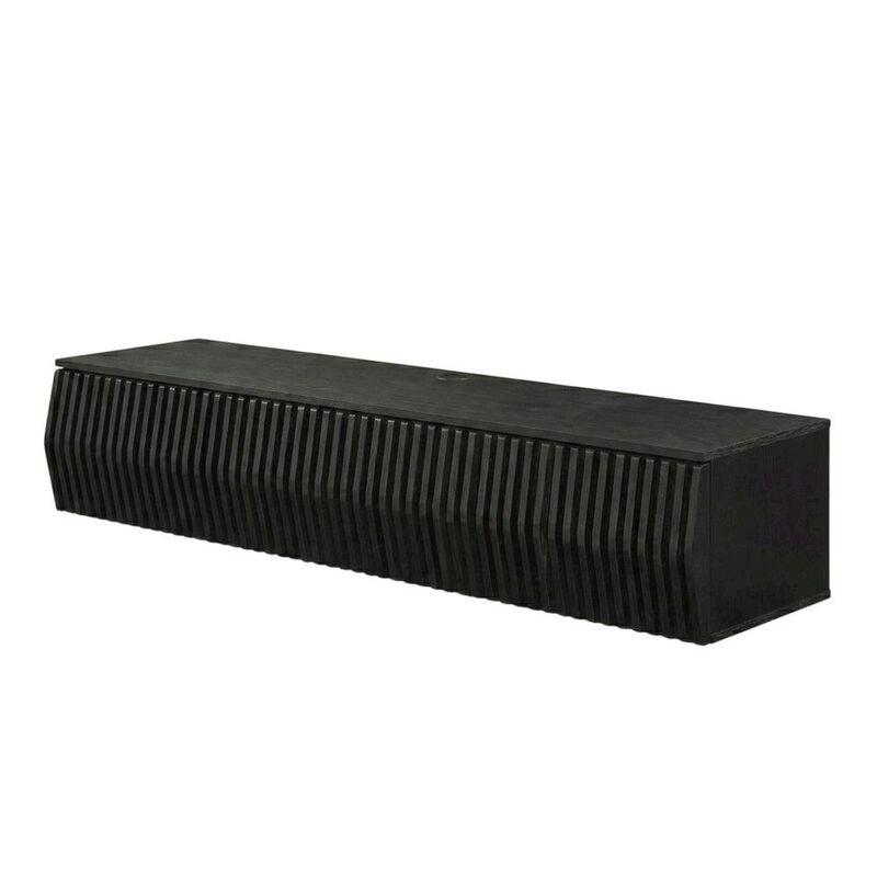 Black Wall Mount TV Stand with Sturdy Construction and Storage Space image number 0