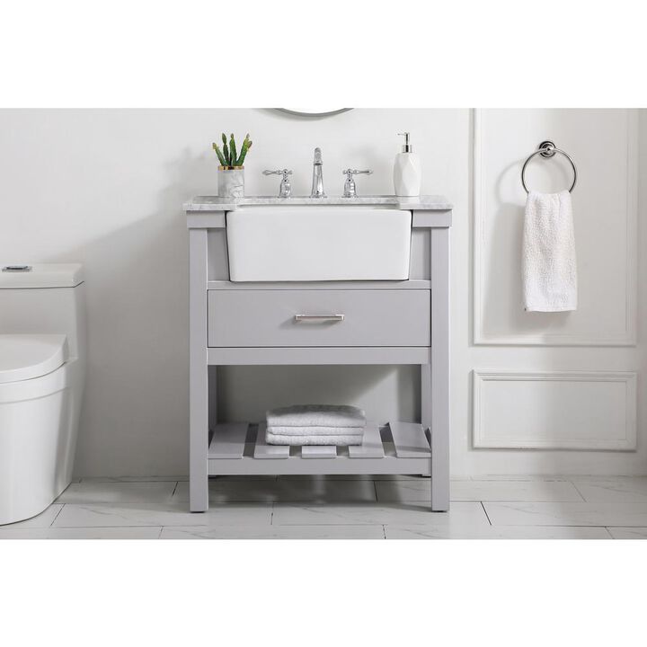 Elegant Kitchen and Bath 30 inch Single bathroom vanity in grey
