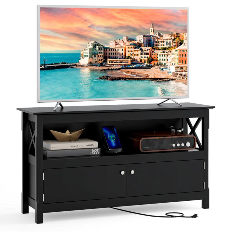 Hivvago 44 Inch Wooden Storage Cabinet TV Stand