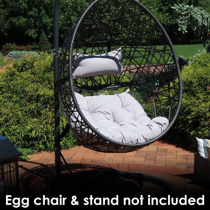 Sunnydaze Caroline Egg Chair Replacement Seat and Headrest Cushions - Gray