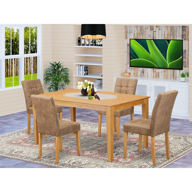 5 Piece Mid Century Modern Dining Table Set