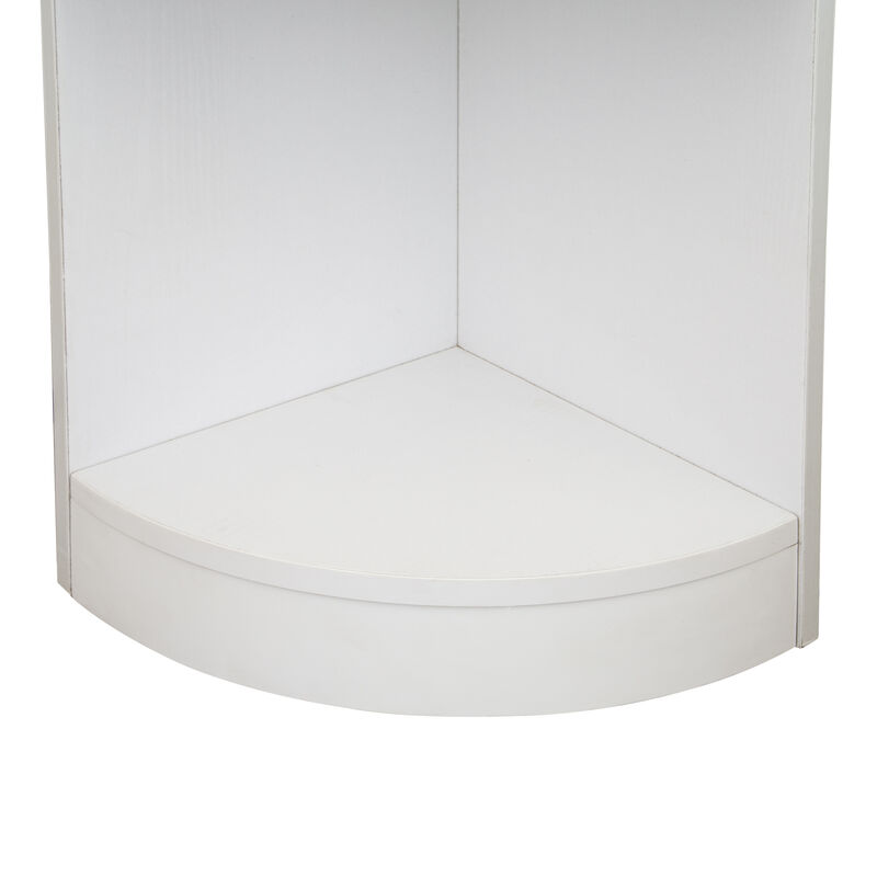 White 5 Tier Corner Bookcase Wooden Display Shelf Storage Rack Multipurpose Shelving Unit