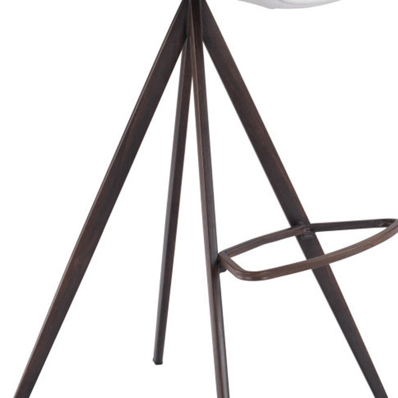 Hivvago Set of Two 29 Inch White And Black Steel Low Back Bar Height Bar Chairs