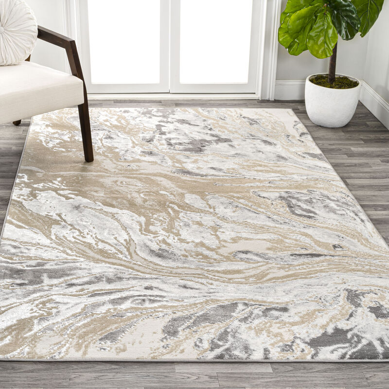 Swirl Marbled Abstract Area Rug