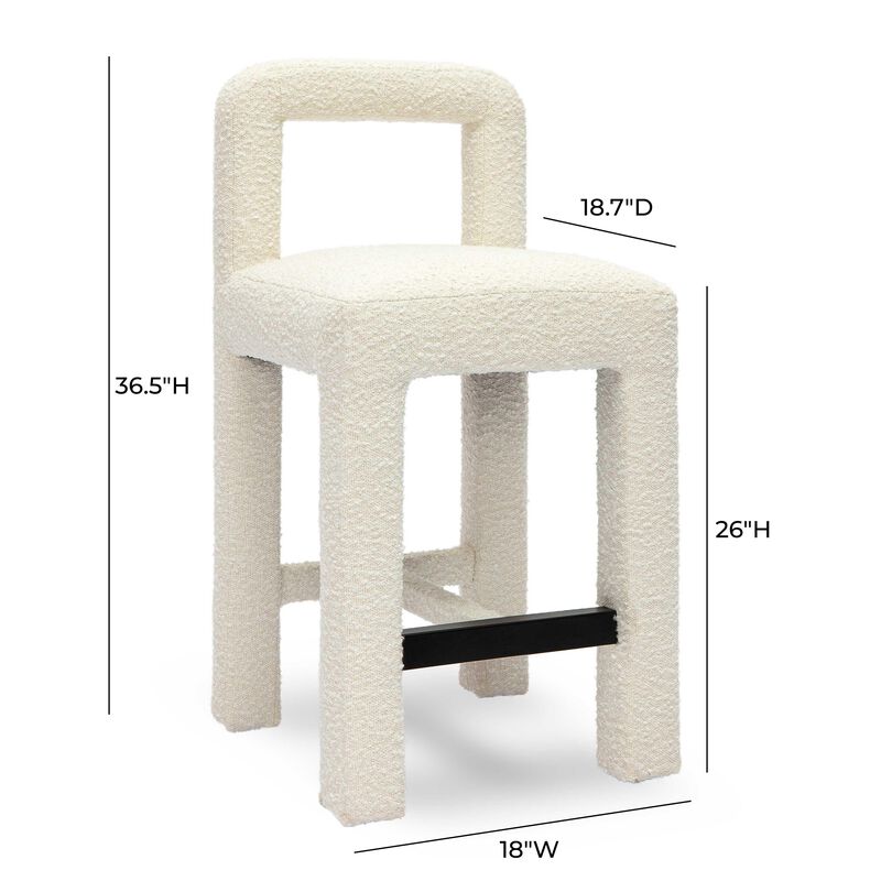 Hazel Boucle Counter Stool