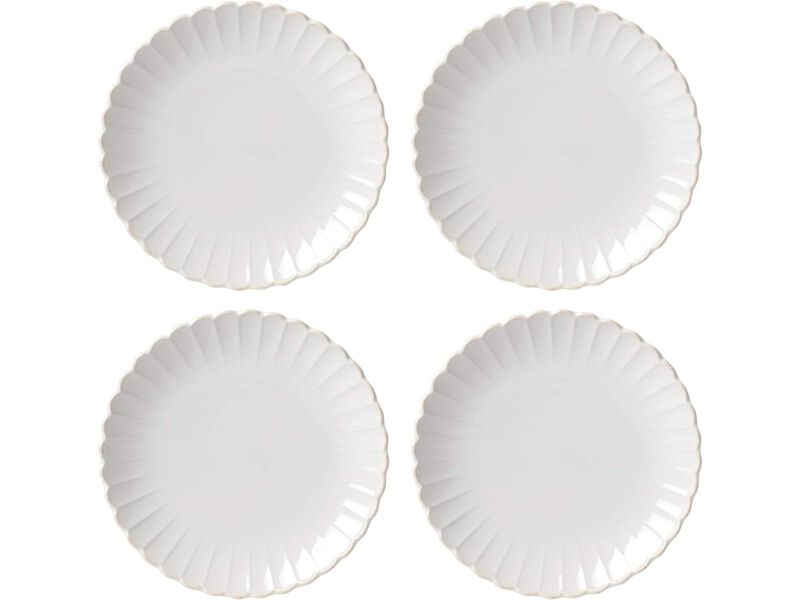 Lenox French Perle Scallop 4-Piece Dinner Plate Set