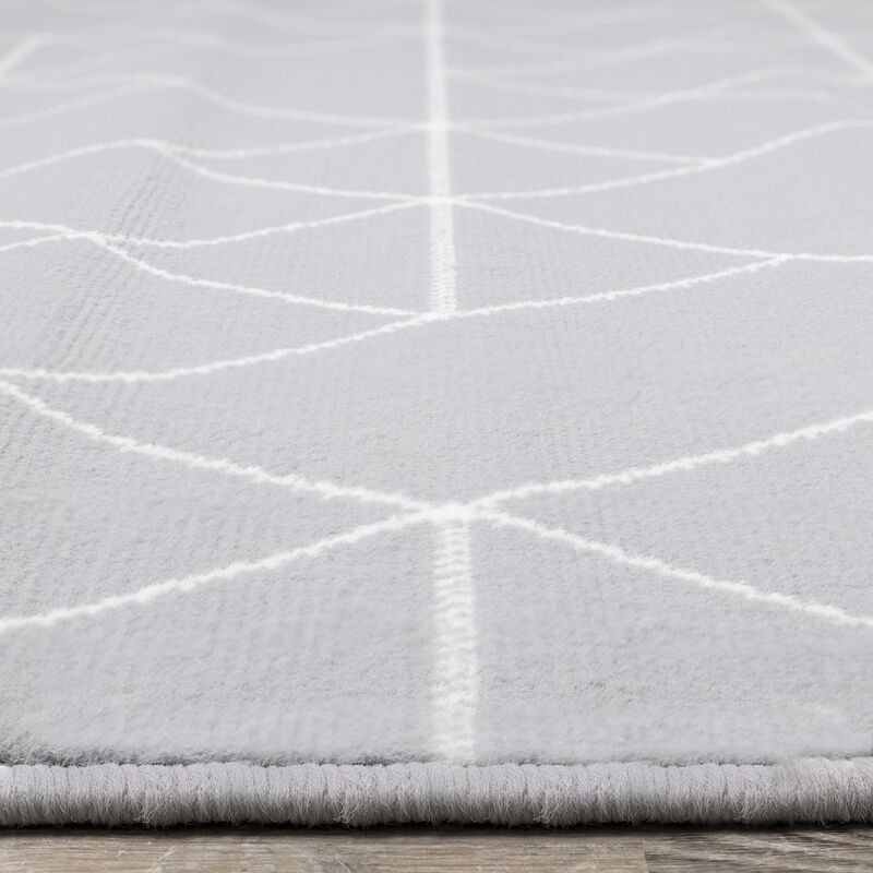 Novelle Home Functional Style Grey White Geometric Rug, 4'7 x 6'7, 4'7 x 6'7 image number 4