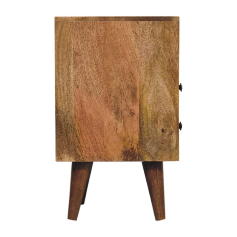 Mini Oak-ish Classic Open 2 Darwer Solid Wood Nightstand