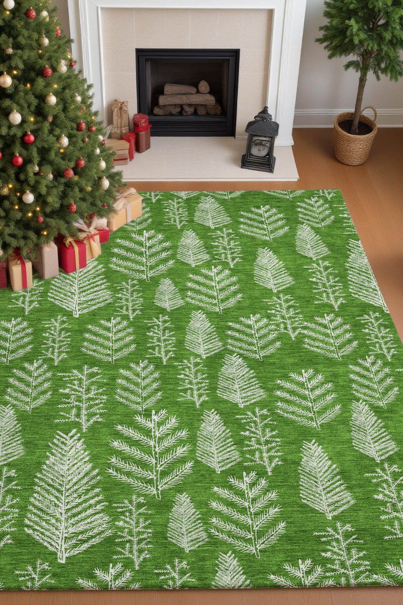 Merry & Bright MY21 Green 9' x 12' Rug image number 1