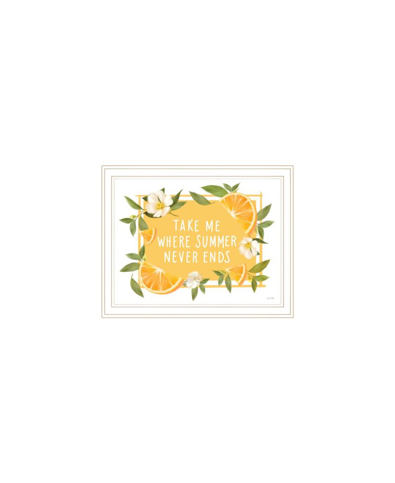 HomeRoots Set Of Two Take Me Where Summer Never Ends White Framed Wall Art image number 2