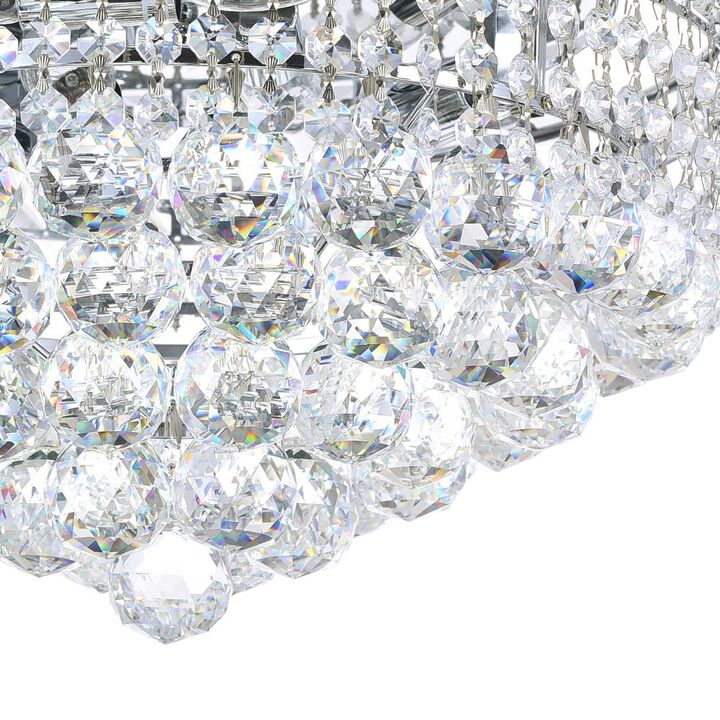 Luminous 5 Light Flush Mount With Chrome Finish