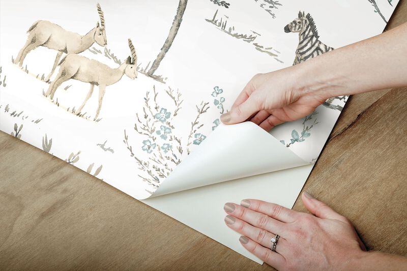 On the Savanna Neutral Peel & Stick Wallpaper (Double Roll) image number 8